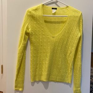 V-neck cable knit sweater